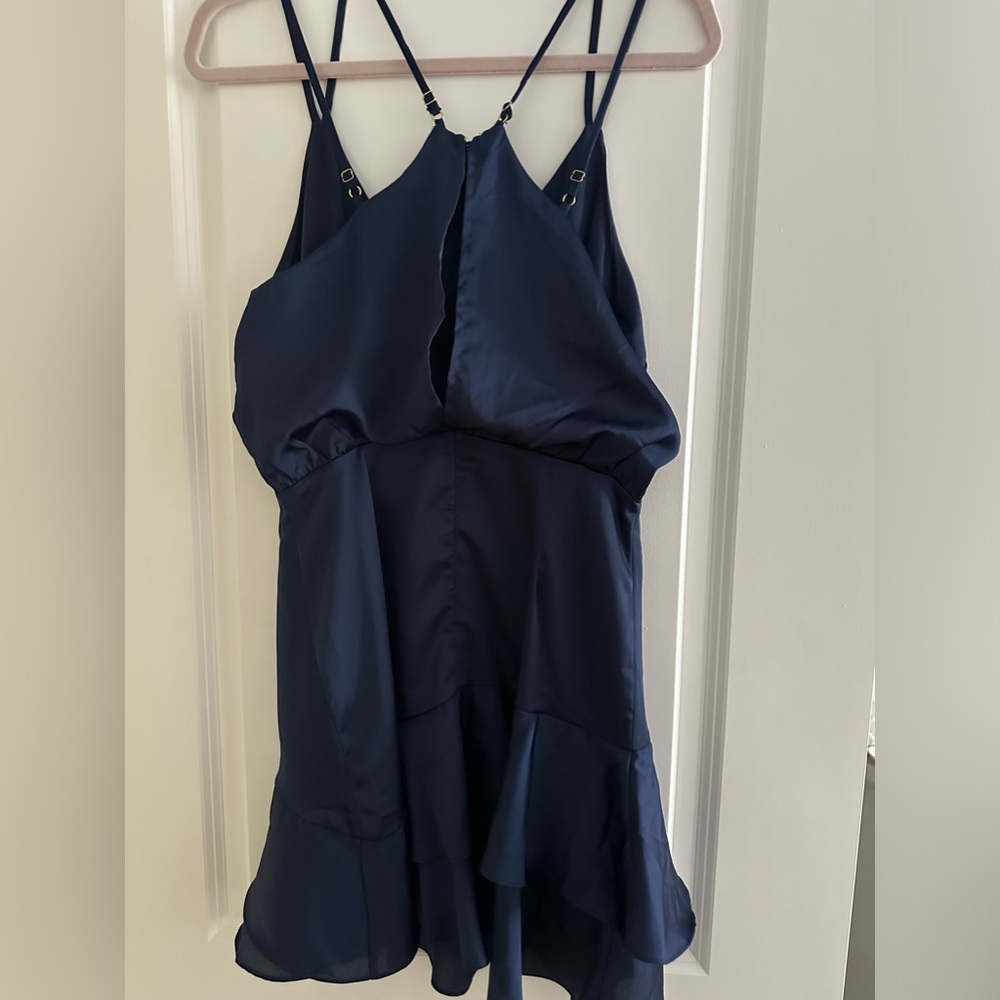Navy Satin Dress - Picture 2 of 2